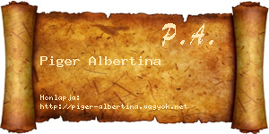 Piger Albertina névjegykártya